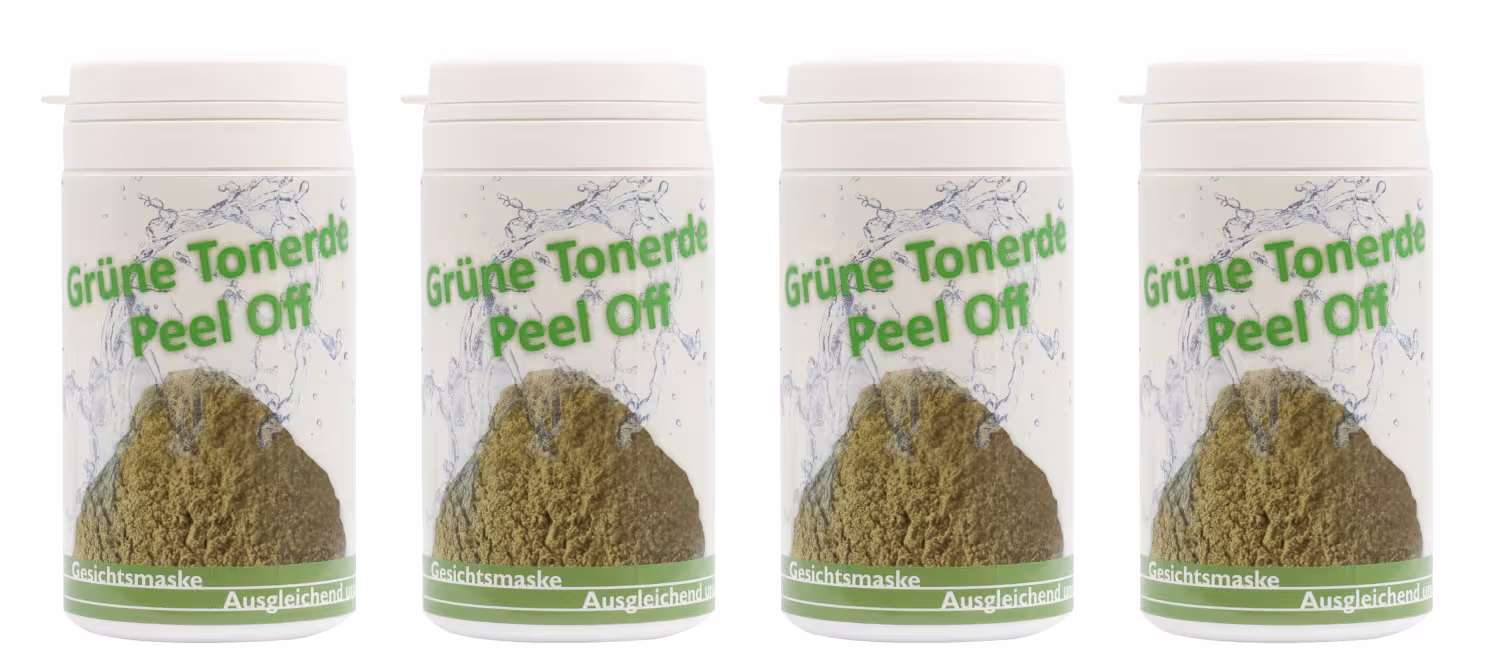 Grüne Tonerde Peel Off Gesichtsmaske - 4 x 25g