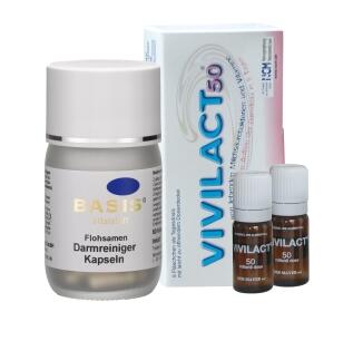 IM SET: Vivilact Trinkampullen + Flohsamen Kapseln